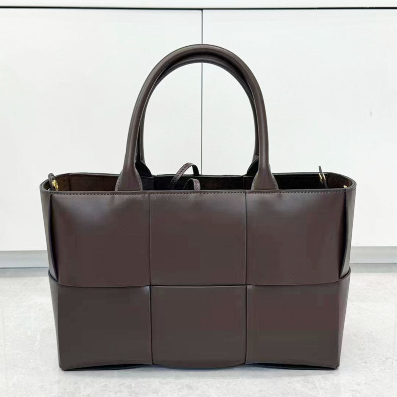 Cowhide Woven Genuine Leather Fashion Simple Tote Bags