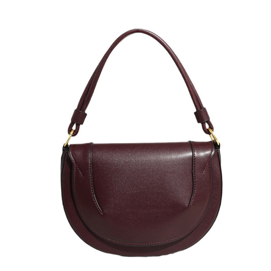 Women's Red Saddle Contrast Color String Decoration Crossbody Bags