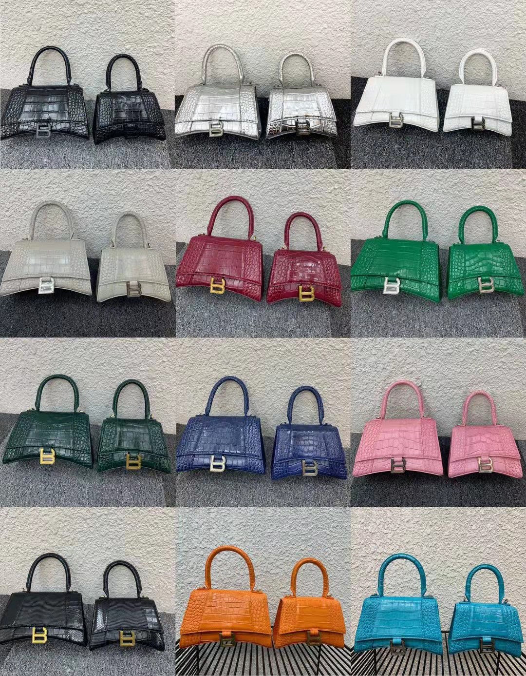 Charming Hourglass Crocodile Pattern Versatile Cowhide Bags