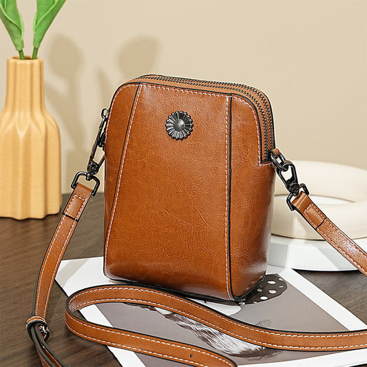 Women's Mobile Summer Simple Leather Lightweight High-grade Crossbody Bags