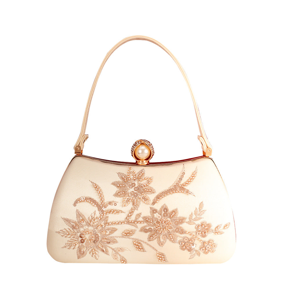 Women's Fashion Vintage Embroidery Dress Wedding Dinner Frame Handbags