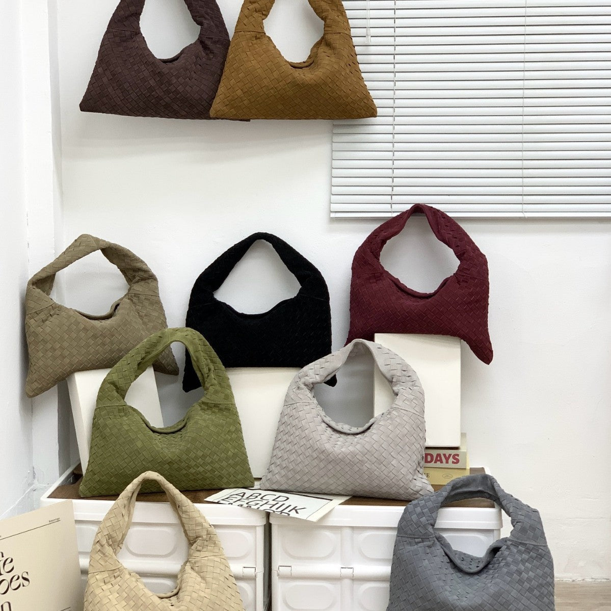 Women's Frosted Suede Large Capacity Croissant Crossbody Bags