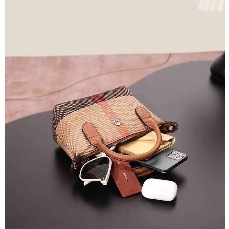 Women's Plaid Canvas Personality Versatile Dumpling Summer Evening Bags