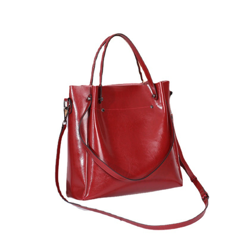 Women's Leather Fashion Large Capacity Portable Design Shoulder Bags