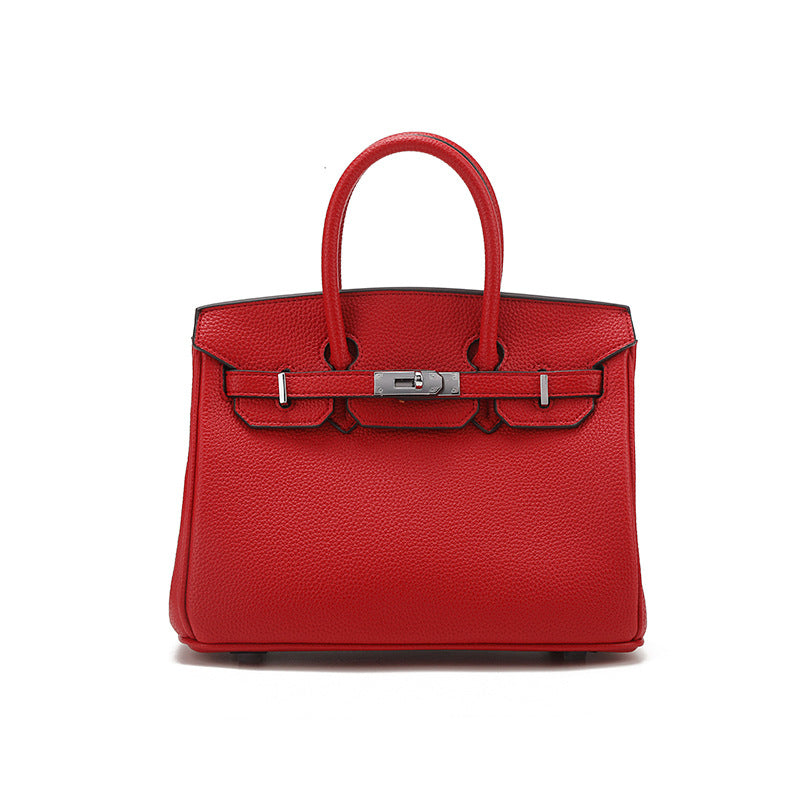 Women's Capacity Lychee Pattern Kelly Fashion Trendy Handbags