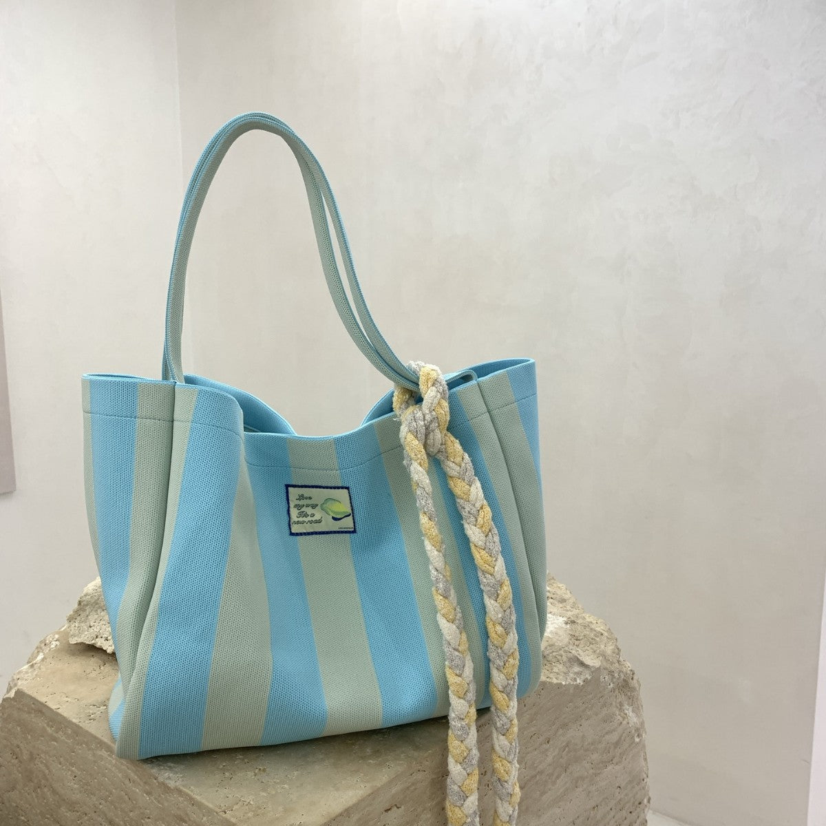 Elegant Striped Big Leisure Commute Trend Tote Bags