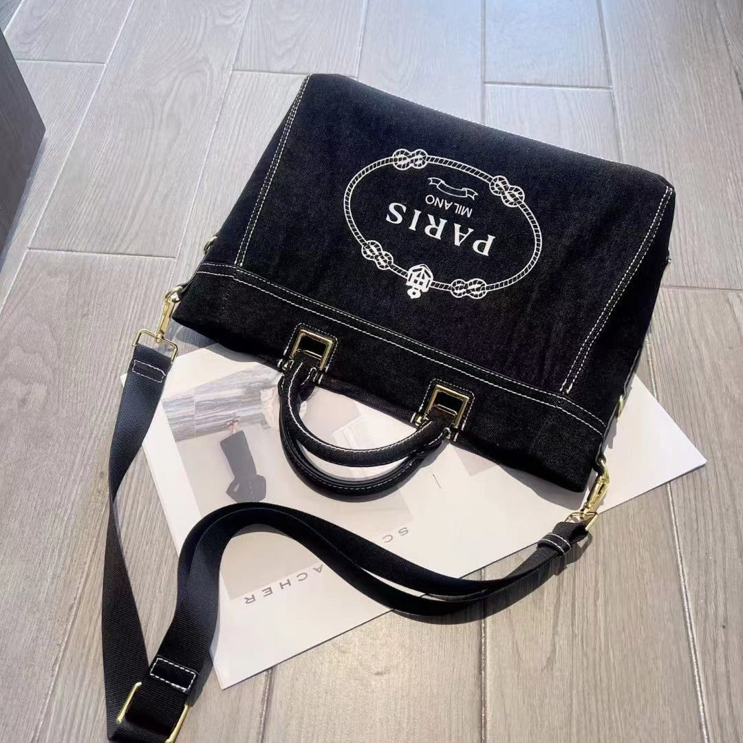 Cool Retro Easy Matching Denim Printing Crossbody Bags