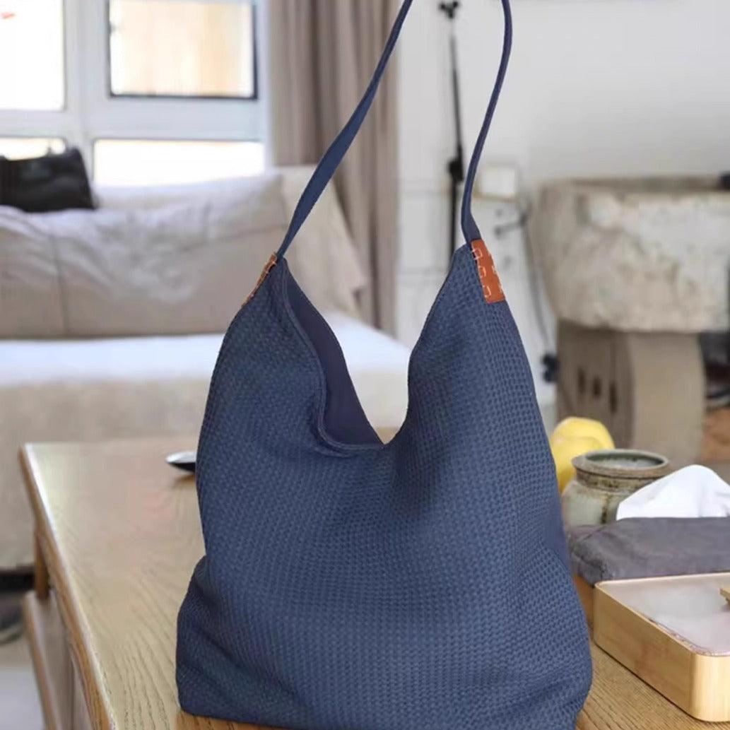 Women's Large Capacity Stitching Cotton Linen Style Bags