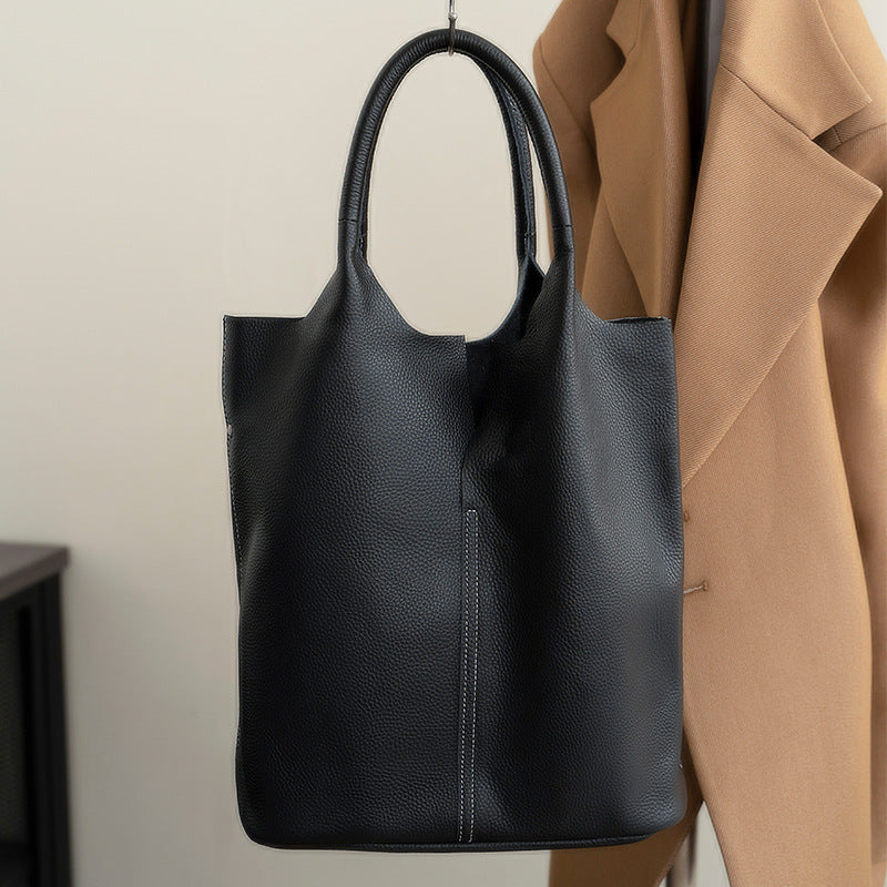 Women's Genuine Leather High-grade Minority Simple Soft Handbags