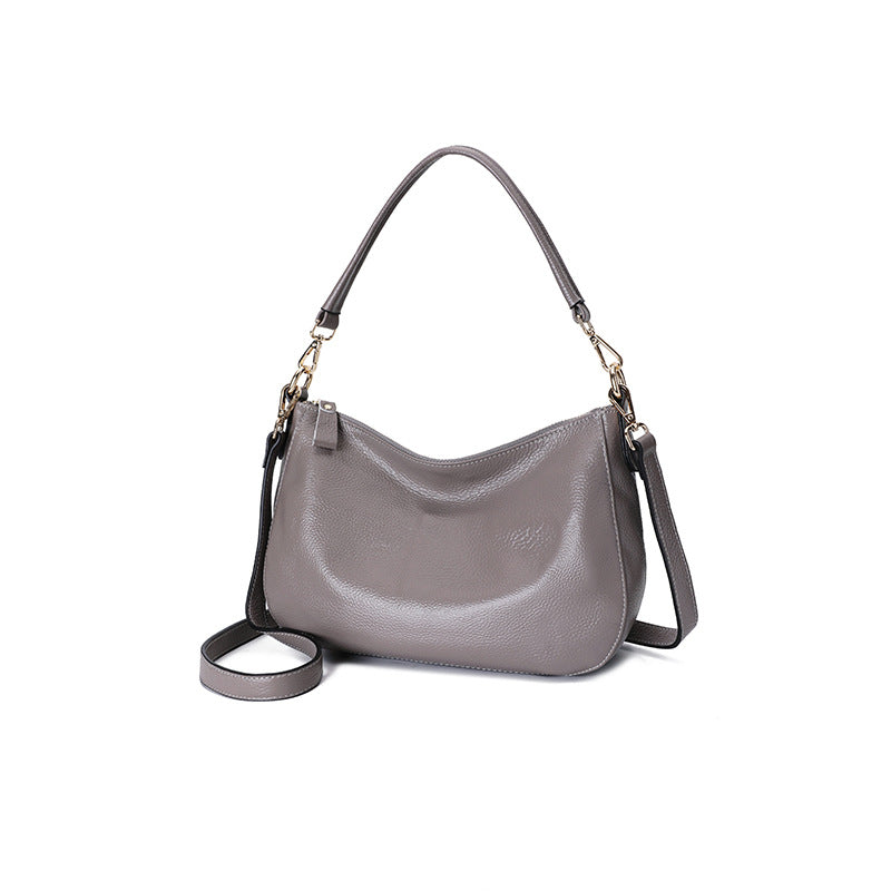 Women's Genuine Leather Underarm Fashion Layer Cowhide Bags