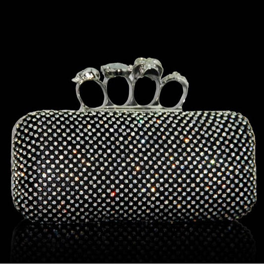 Women's Personalized Clutch Skull Diamond Party Dinner Evening Bags