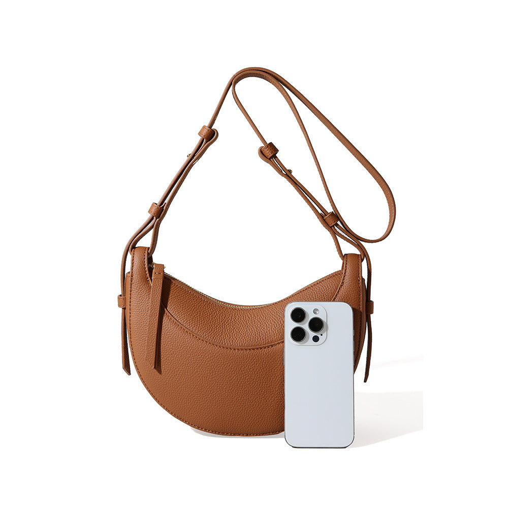 Women's Fashionable High Sense Niche Litchi Pattern Crossbody Bags