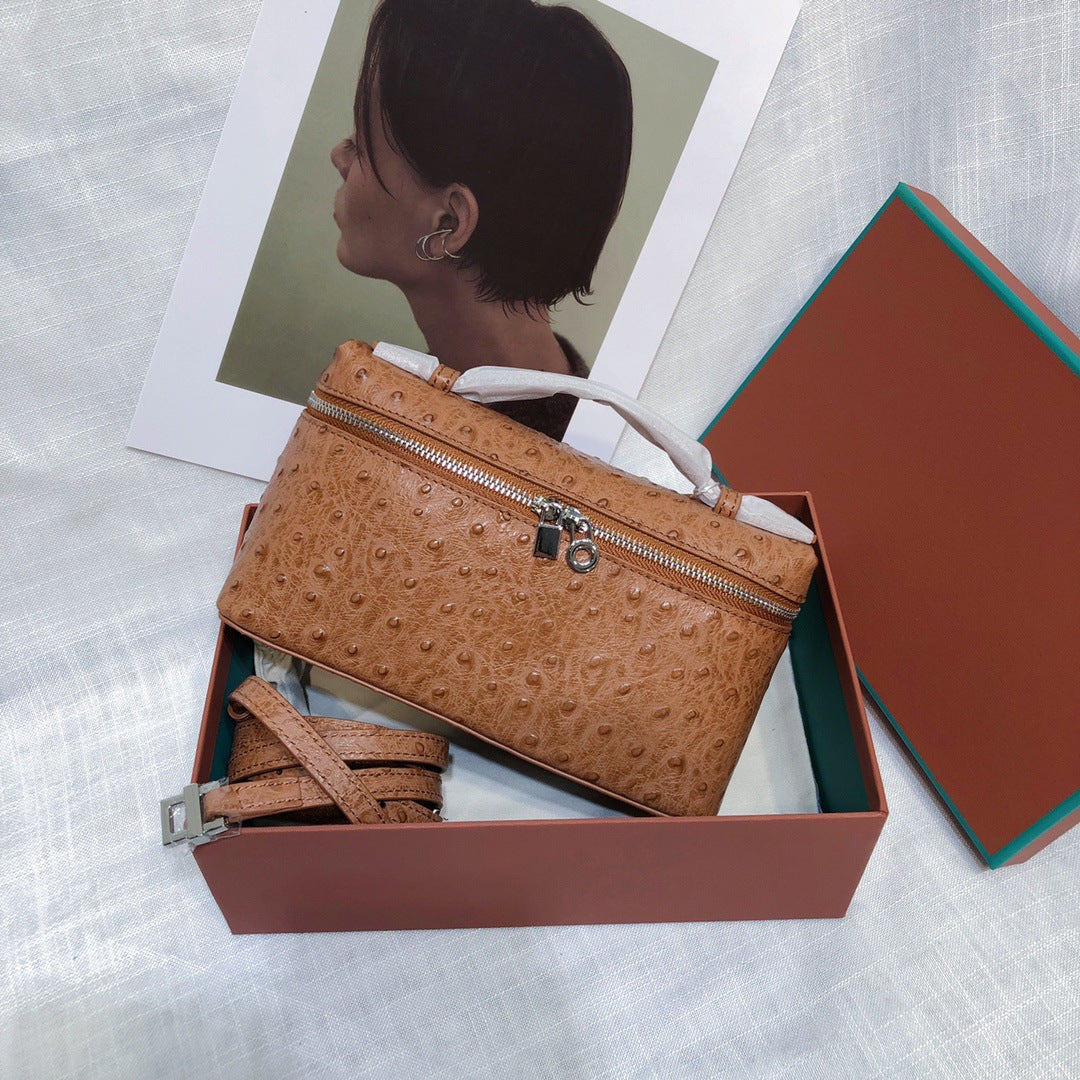 Women's Cowhide Lunch Box Camel Pattern Crossbody Bags