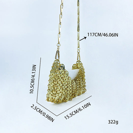 Unique Design Metal Sequins Chain Hand-woven Western Shoulder Bags