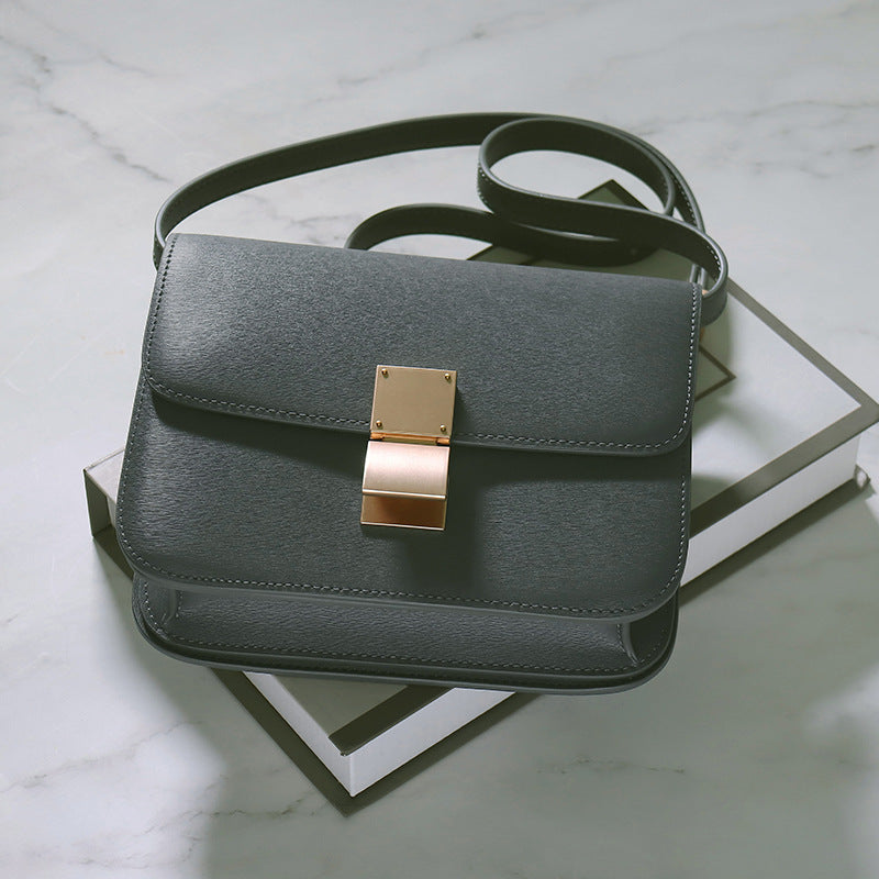 Women's Rub Grain Cowhide Leather Retro Toothpick Crossbody Bags
