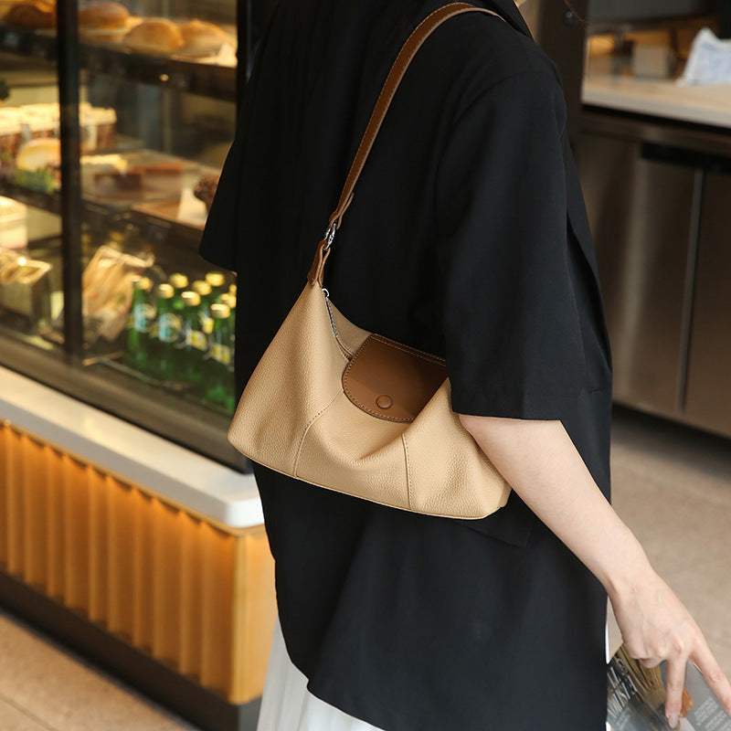 Women's Summer First Layer Cowhide Dumpling Genuine Crossbody Bags