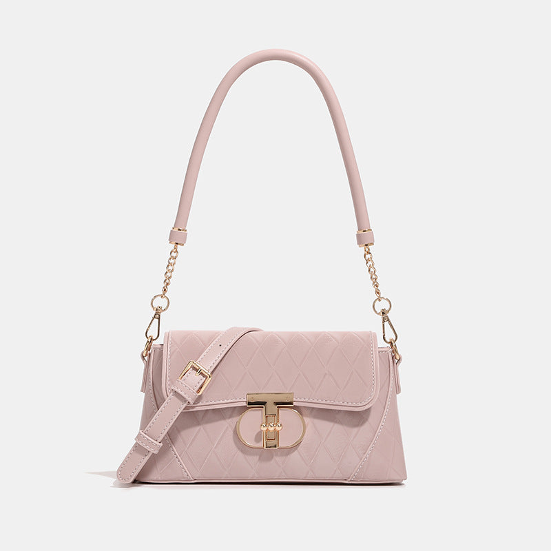 Women's Rhombus Underarm Simple Baguette Minority Commuter Armpit Bags