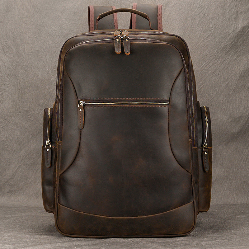 Men's Crazy Horse Leather Large Capacity Vintage Backpacks