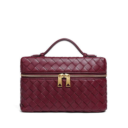 Fashion Popular Lunch Box Hand-woven Zipper Shoulder Bags