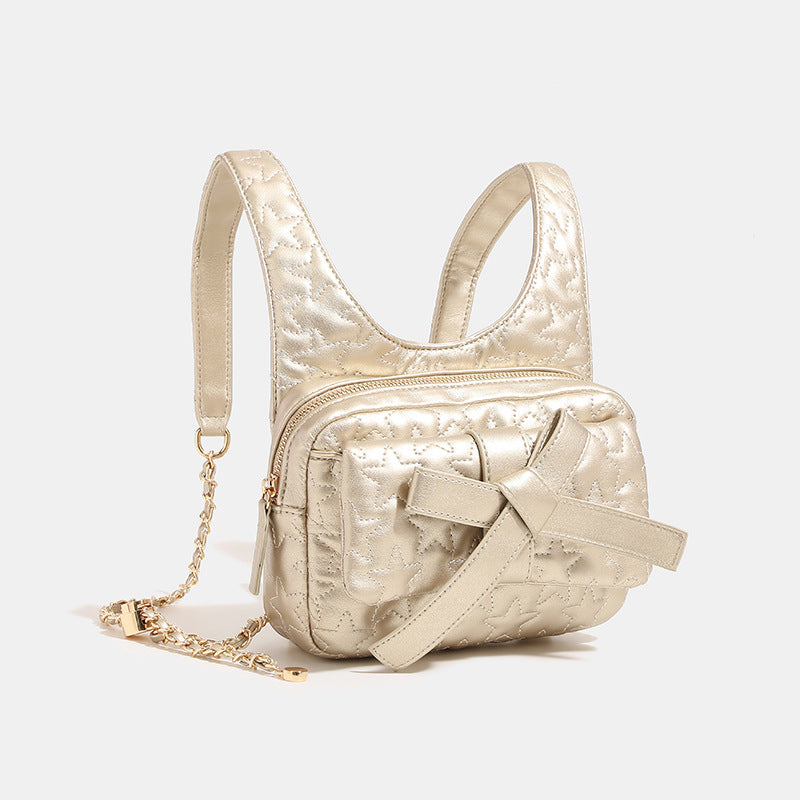Women's Bow Summer Commuter Chain High-grade Backpacks