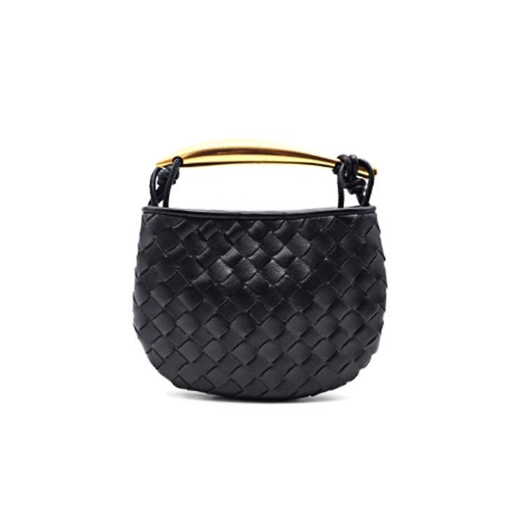 Mini Sardine Woven Cowhide Metal Portable Crossbody Bags