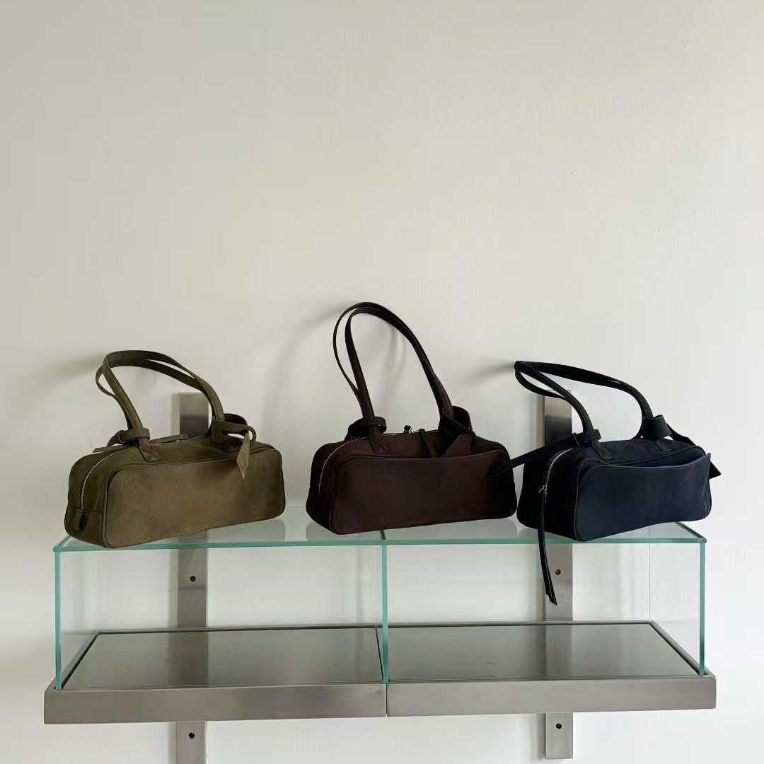 Popular First Layer Cowhide Baguette Underarm Bags