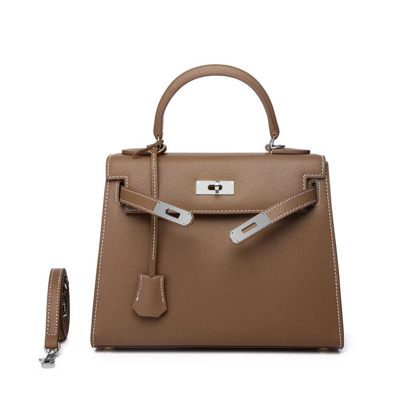 Women's Palm Print Cowhide Platinum Twist Genuine Handbags