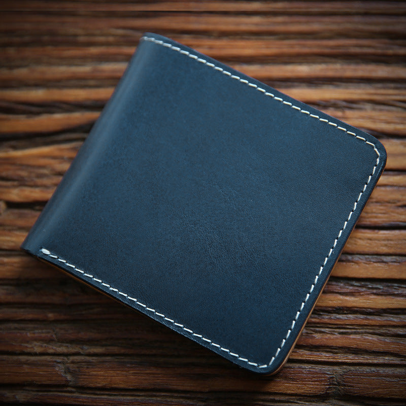 Men's Retro Vegetable Tanned Short First Layer Men's Wallets