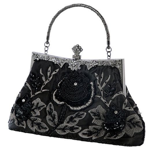 Women's Moon Ethnic Style Portable Pearl Embroidery Evening Bags