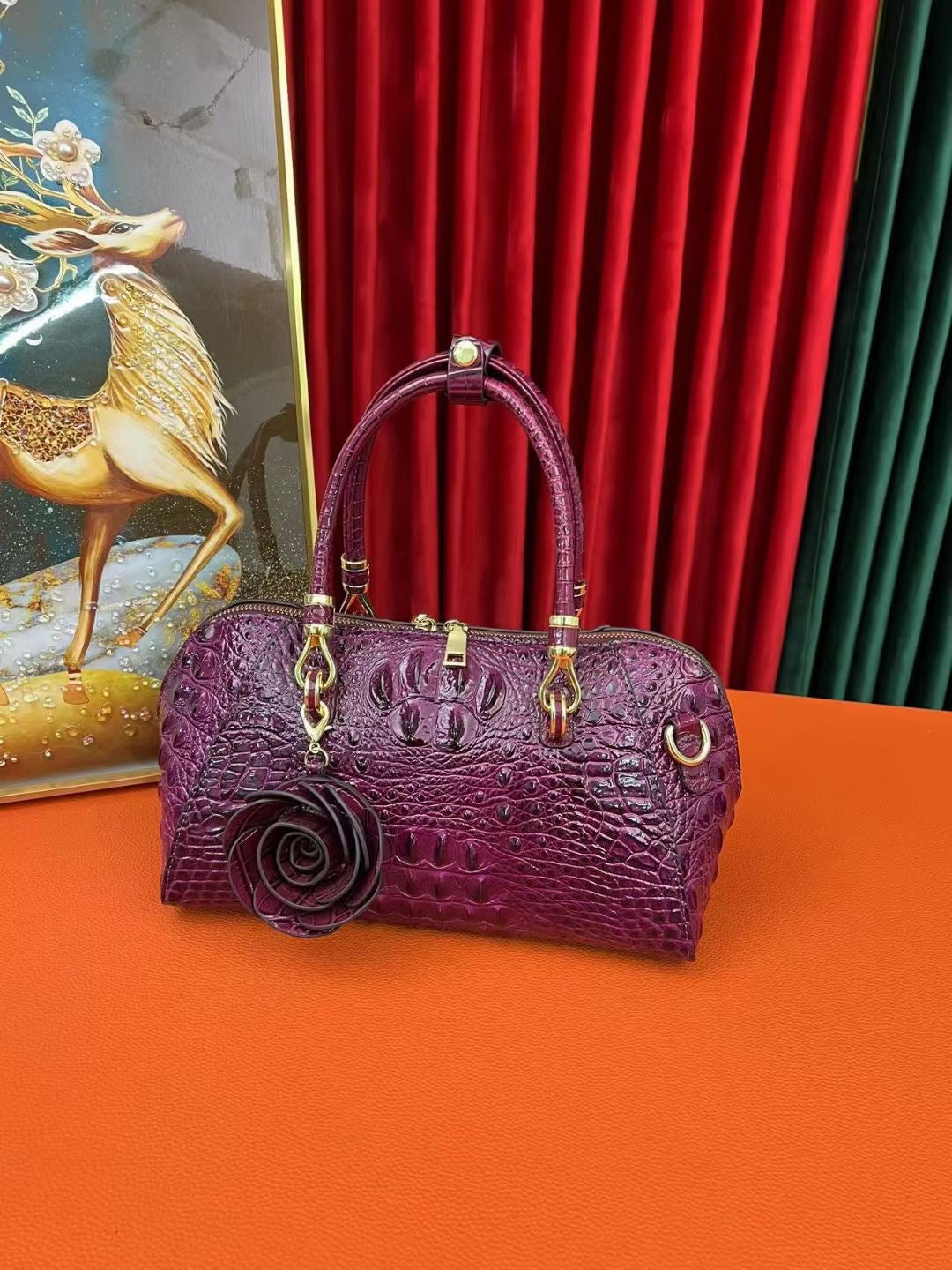 Women's Leather Crocodile Pattern High-grade Fashion Large Handbags