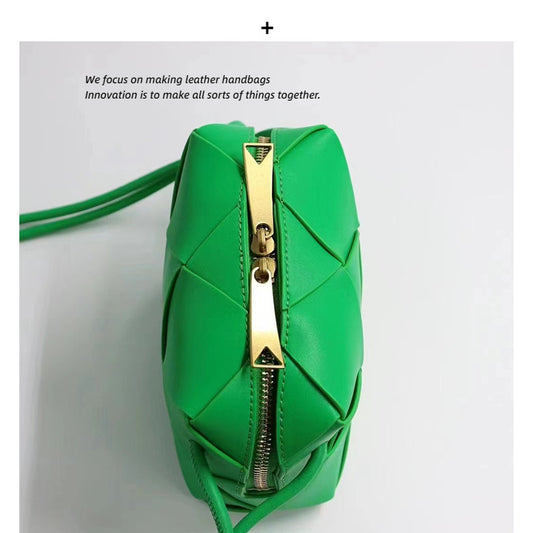 Rhombus Genuine Leather Portable High Sense Shoulder Bags