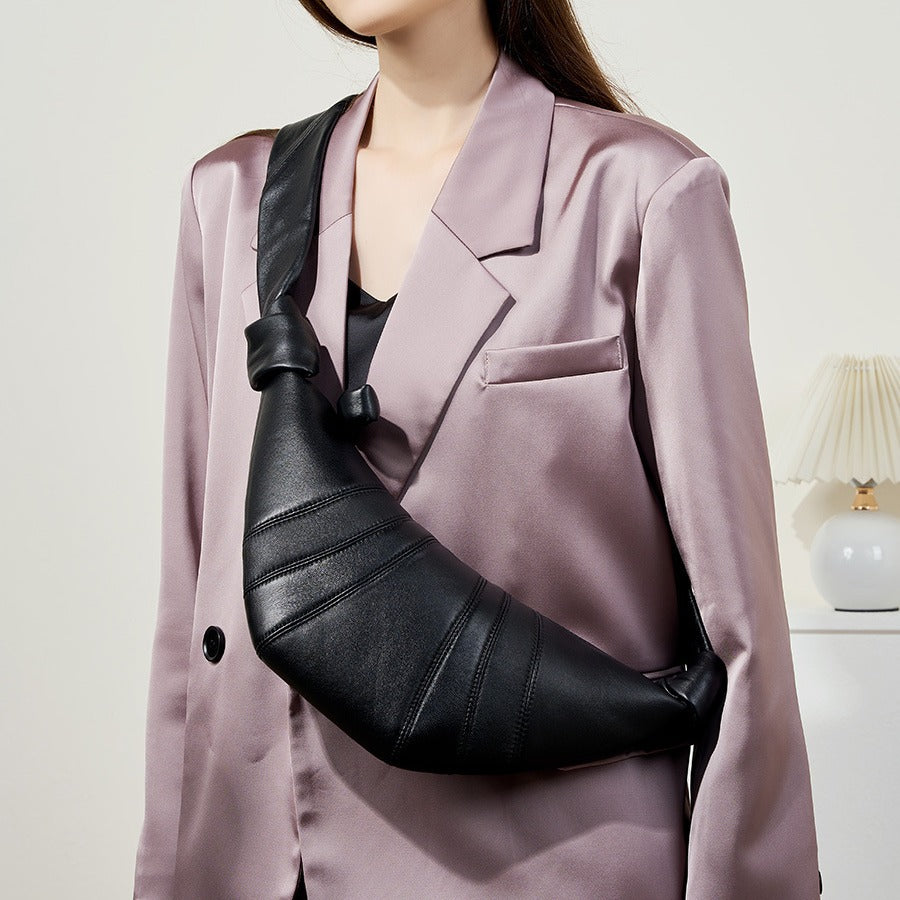 Women's First Layer Lambskin Croissant Lazy Dumpling Crossbody Bags