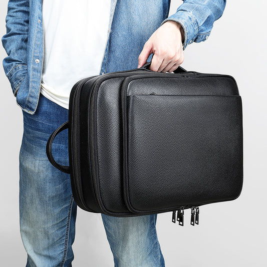 Men's Genuine Leather Soft Large Capacity Computer Backpacks