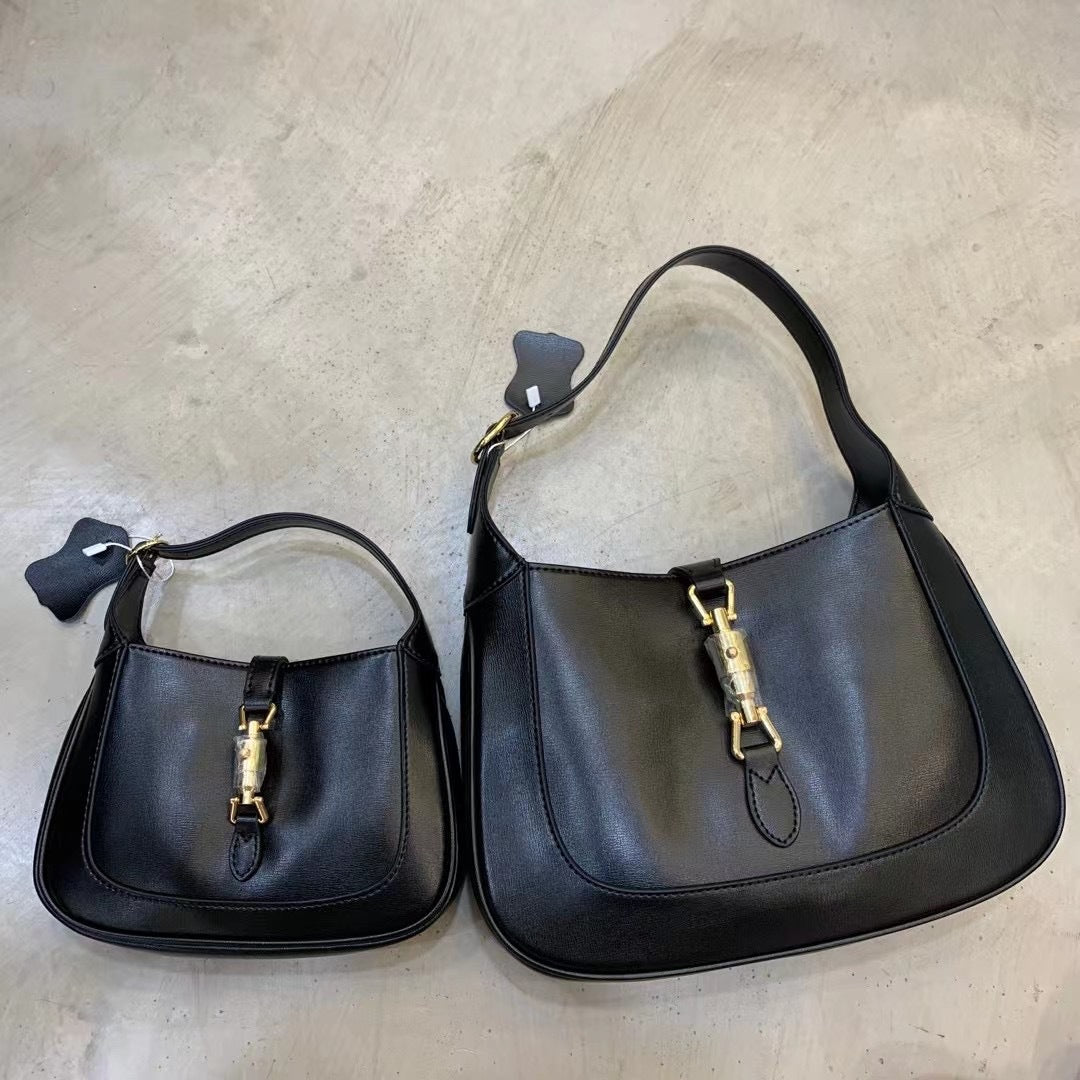 Women's Genuine Leather French Underarm Baguette Portable Shoulder Bags