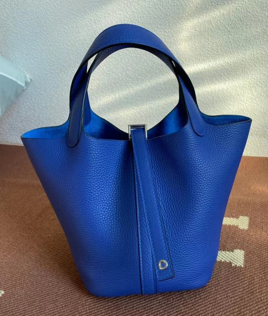 Women's Basket First Layer Cowhide Leather Sheath Handbags