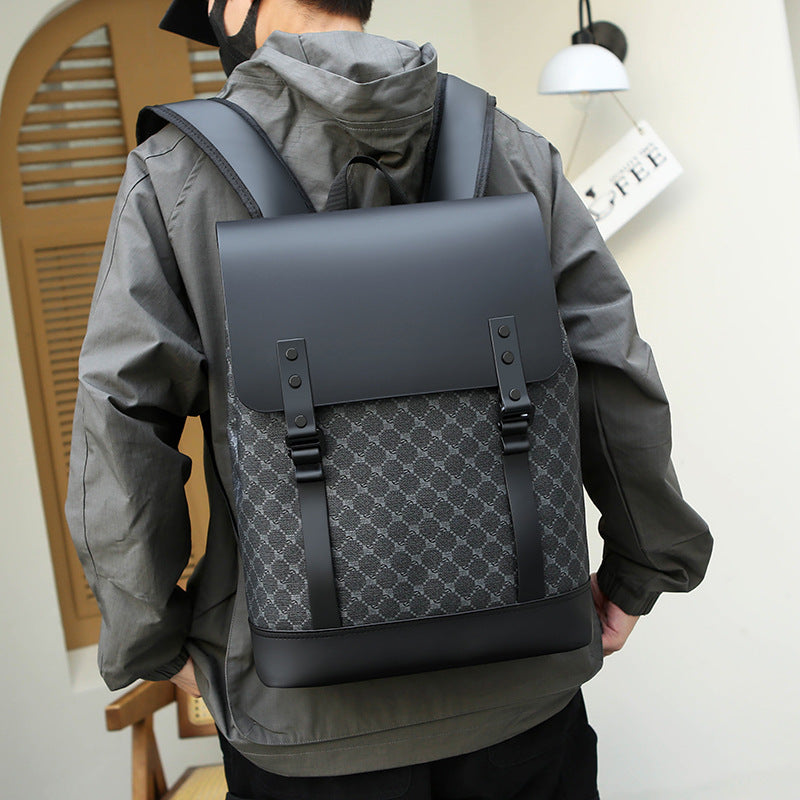 Men's Trendy Large Capacity Plaid Fashion Business Trip Backpacks