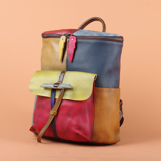 Unique Vintage Leather Color Brushed Old Bags