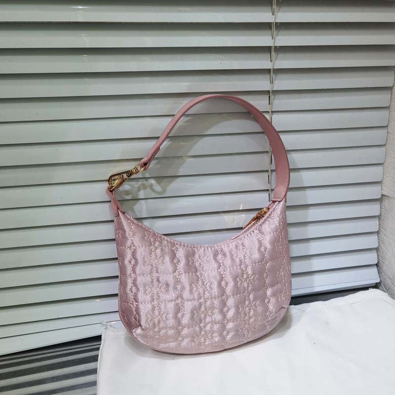 Rich Mini Portable Niche Satin Crescent Handbags