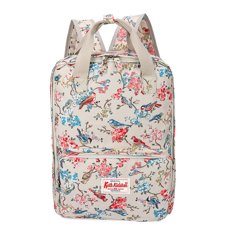 Women's Printed Large Capacity Flower Bird Computer Travel Bags