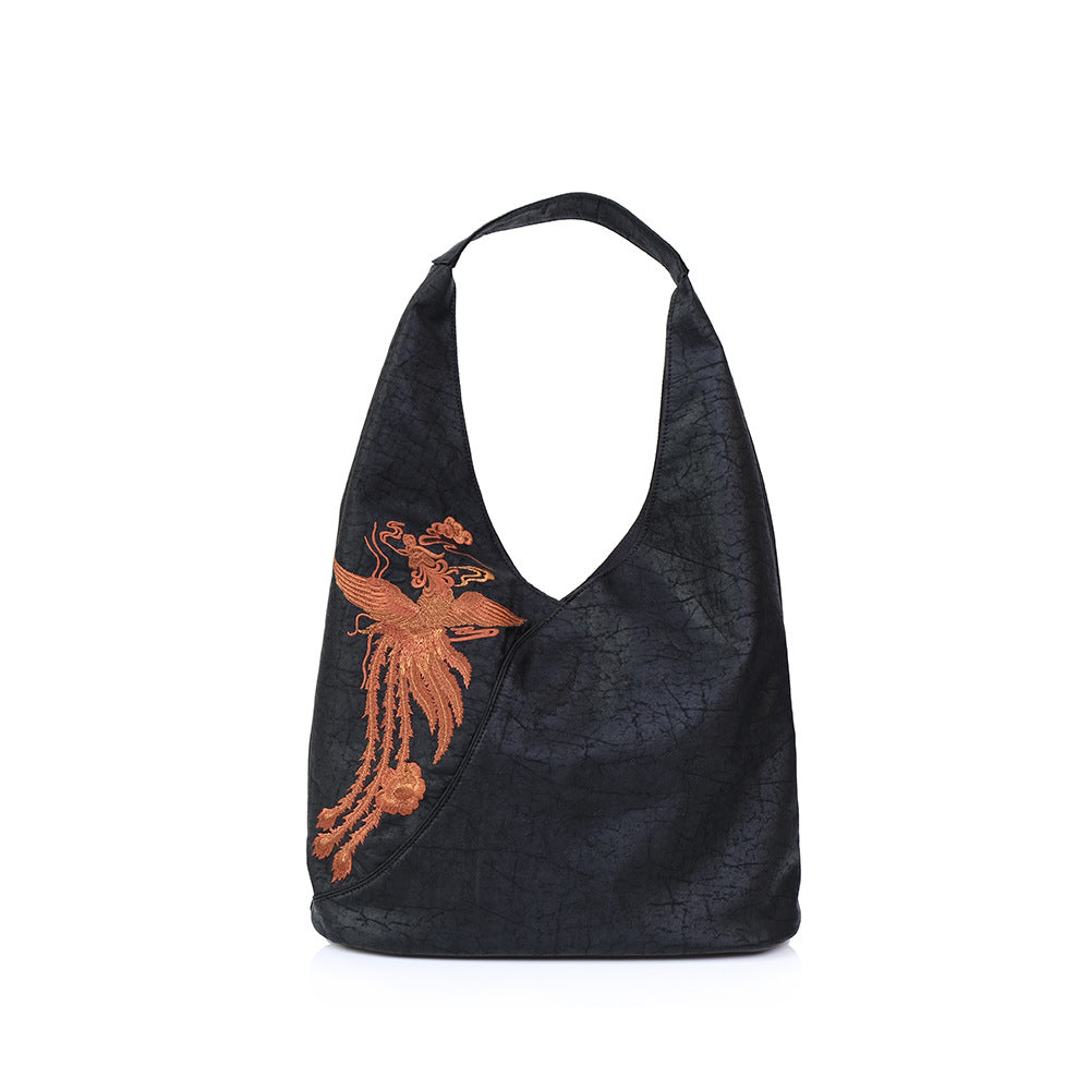 Women's Yarn Chinese Style Embroidery Underarm Large Armpit Bags