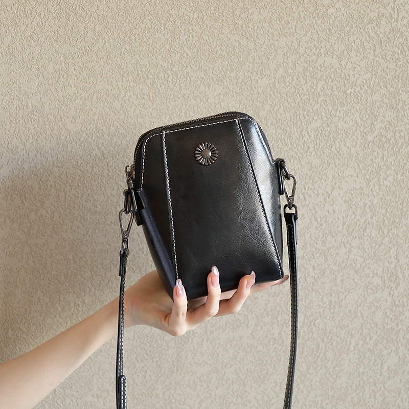 Women's New Mobile Mini Genuine Leather Shoulder Bags