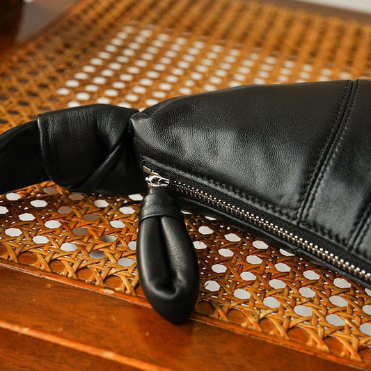 Women's Sheepskin Dumpling Genuine Leather Croissant Ode Shoulder Bags