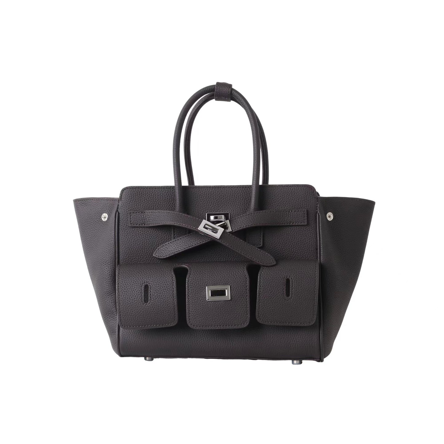 Women's Layer Cowhide Dark Locomotive Large Capacity Shoulder Bags