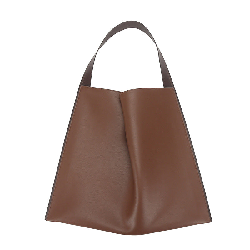 Women's Genuine Leather Made Korean Simple Large Capacity Shoulder Bags