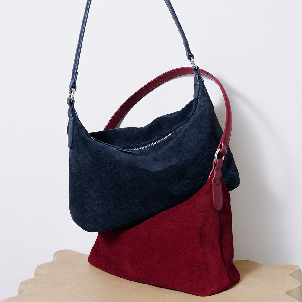 Comfortable Women's Underarm Frosted Cowhide One Handbags