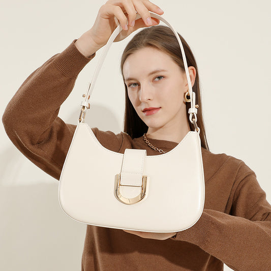 Women's Design High-grade Cowhide Baguette Commuter Stylish Shoulder Bags