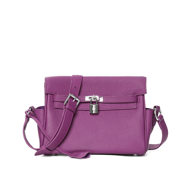 Women's Cowhide Kelly Black Portable Commuter High-grade Shoulder Bags