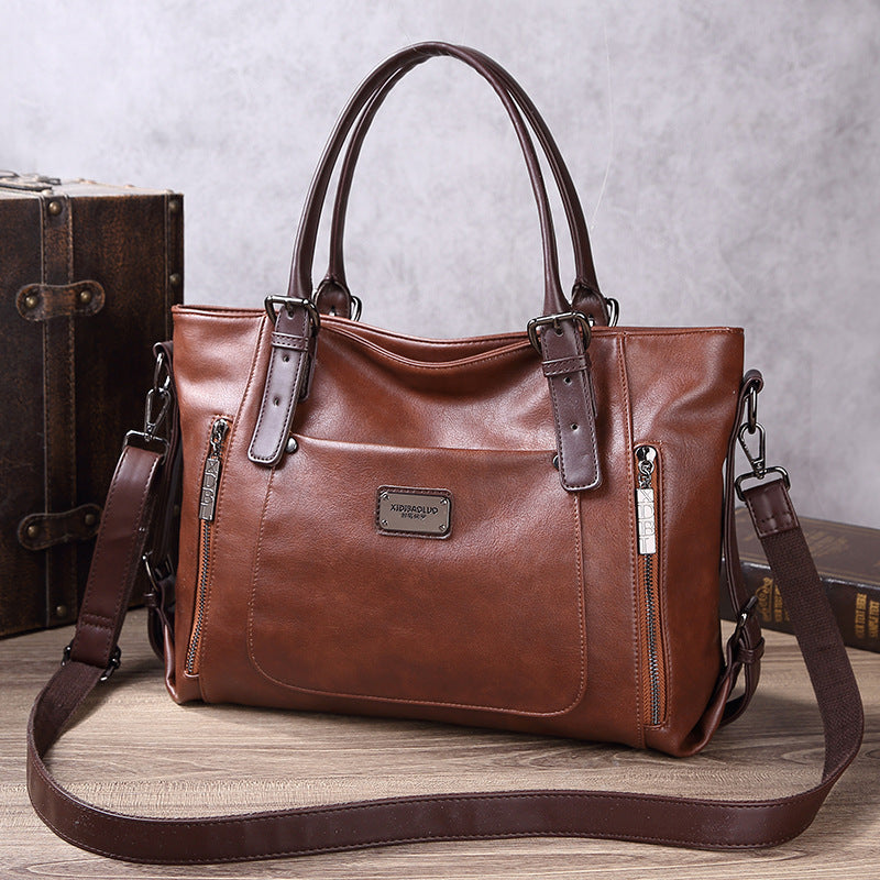 Women's Oil Wax Skin Commuter Practical Fashion Large Bags