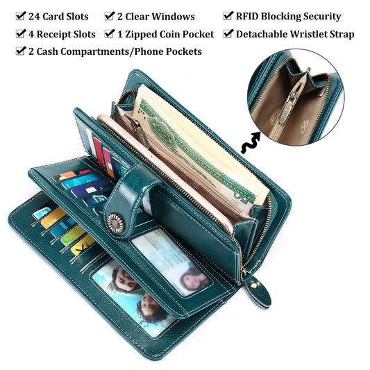 Women's Pu Leather Long Clutch Multifunctional Lady's Ladies Wallets