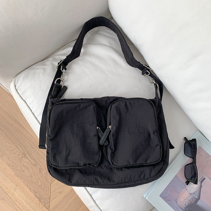 Women's Lightweight Nylon Niche Design Pure Color Crossbody Bags